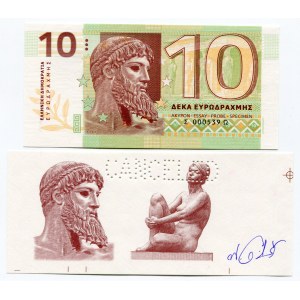 Greece 10 Eurodrachmas 2015 Specimen & Test Print Rare