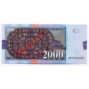 Macedonia 2000 Denari 2013 Specimen Memorial Ilinden