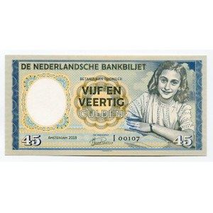 Netherlands 45 Gulden 2018 Specimen Anne Frank