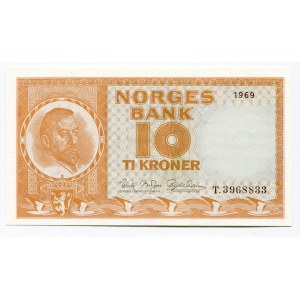 Norway 10 Kroner 1969