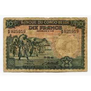 Belgian Congo 10 Francs 1949