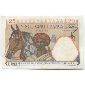 French West Africa 25 Francs 1942 RARE