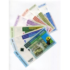 Madagascar Set of 7 Banknotes 2004 - 2007