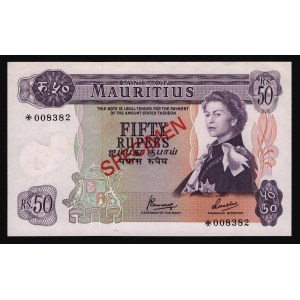 Mauritius 50 Rupees 1967 Specimen
