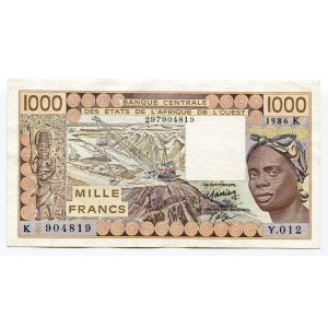 West African States Senegal 1000 Francs 1986 K