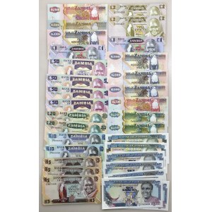 Zambia Lot of 32 Banknotes 20th-21st Century