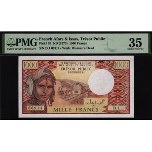 French Afars & Issas 1000 Francs 1975 PMG 35