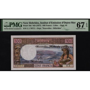 New Hebrides 100 Francs 1977 PMG 67 EPQ