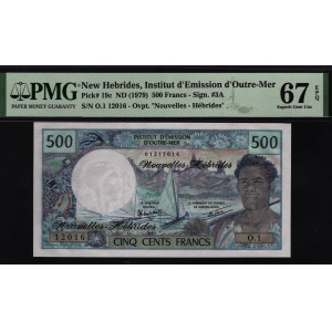 New Hebrides 500 Francs 1979 PMG 67 EPQ