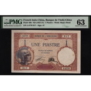 French Indochina 1 Piastre 1927 PMG 63
