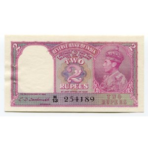 British India 2 Rupees 1943 (ND)