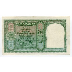British India 5 Rupees 1943 (ND)