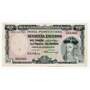 India Portuguese 60 Escudos 1959