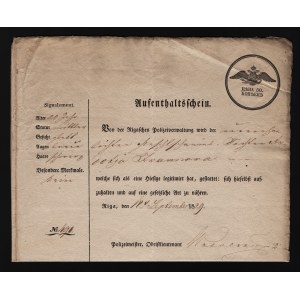 Russia Riga Passport 50 Kopeks 1829 Rare