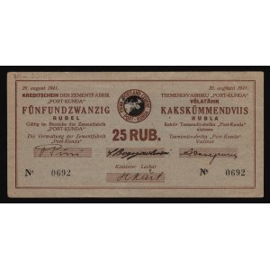 Estonia Port-Kunda 25 Roubles 1941