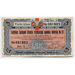 Latvia Lottery Ticket 1934