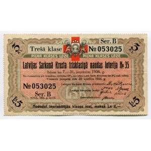 Latvia Lottery Ticket 1935