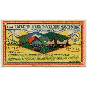 Latvia Lottery Ticket 1 Lats 1936