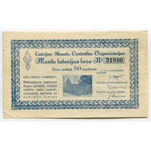Latvia Lottery Ticket 50 Santimu 1938