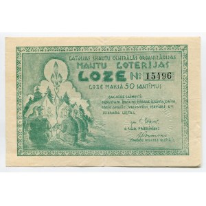 Latvia Lottery Ticket 50 Santimu 1939