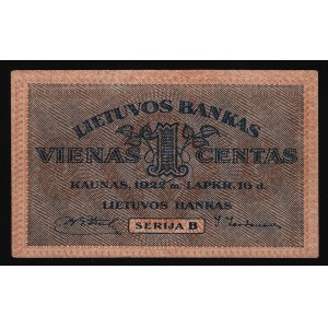 Lithuania 1 Centas 1922 Rare