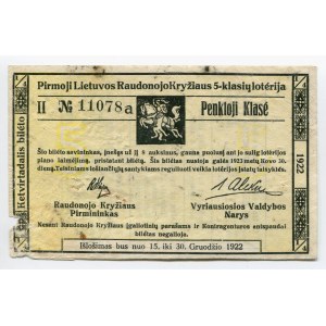 Lithuania Lottery Ticket 1922