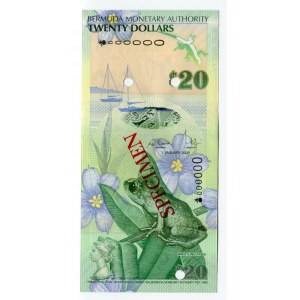 Bermuda 20 Dollars 2009 Specimen