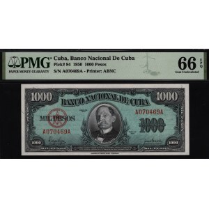 Cuba 1000 Peso 1950 Rare PMG 66 EPQ