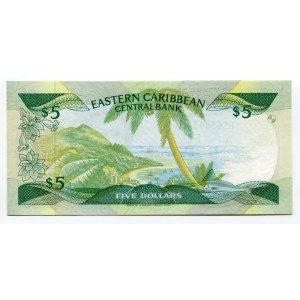 East Caribbean States Montserrat 5 Dollars 1988