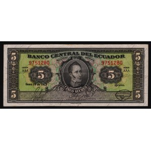 Ecuador 5 Sucres 1953