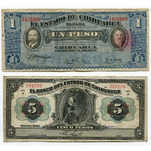 Mexico Chihuahua 1 - 5 Pesos 1913 - 1914