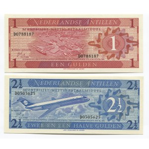 Netherlands Antilles 1 & 2-1/2 Gulden 1970