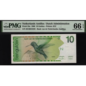 Netherlands Antilles 10 Gulden 1986 PMG 66 EPQ