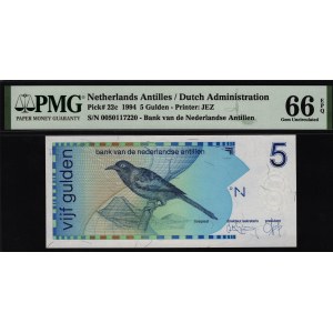 Netherlands Antilles 5 Gulden 1994 PMG 66 EPQ