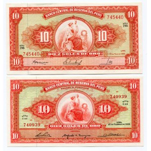 Peru 2 x 10 Soles 1965 - 1966