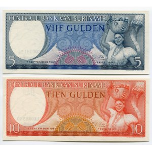 Suriname 5 & 10 Gulden 1963