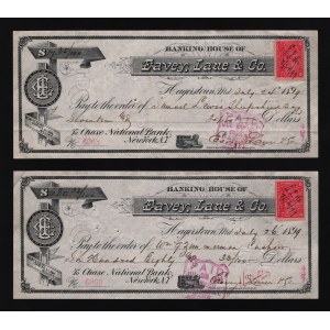 United States Cheque Banking House of Eavey Lane & Co 1899 Consecutive Numbers