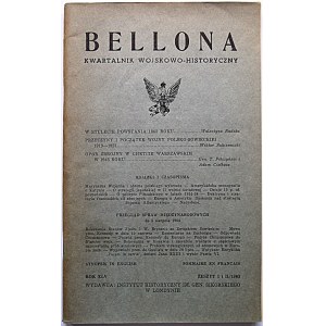 BELLONA. Londyn 1963. Rok XLV. Zeszyt I i II. Wyd. , druk i format jw. s. 136. Brosz. wyd...