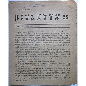 BIULETYN N. 25. Dn. 7 listopada r. 1916. Treść : więc i pochód C.K.N...