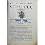STRZELEC. Za luty - marzec 1917 r. Rok II (???). Zeszyt 4 - 5. Format jw. s. 88. Brosz. wyd. Nadruk jw...