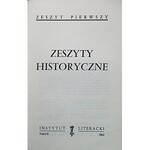 ZESZYTY HISTORYCZNE. Paryż 1962. Zeszyt pierwszy. Wyd. Instytut Literacki. Format 15/23 cm. s. 236, [2] k...