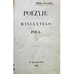 POL WINCENTY. Poezyje. Mohort. Rapsod rycerski z podania. Kraków 1855. Nakł. Autora. Druk. „Czasu”...
