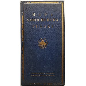 MAPA SAMOCHODOWA POLSKI. W-wa [1934]. Wyd. Trzaska, Evert & Michalski. Druk., i Lit., F. Kasprzykiewicza...