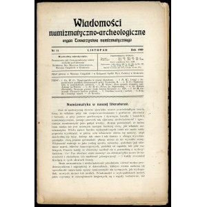 Wiadomości Numizmatyczno-Archeologiczne nr 11 1909 r