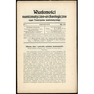 Wiadomości Numizmatyczno-Archeologiczne nr 4 1915 r