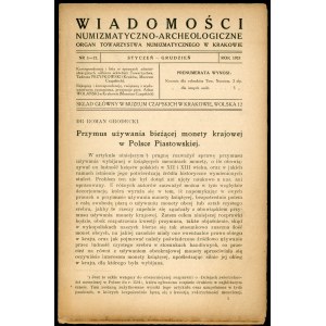 Wiadomości Numizmatyczno-Archeologiczne nr: 1-12 1923 r