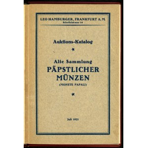 Hamburger, Katalog aukcyjny monet papieskich 1921