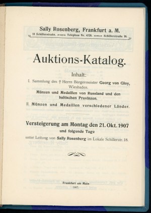 Rosenberg, Auktions Katalog 1907