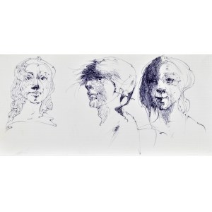 Roman BANASZEWSKI (1932-2021), Szkice popiersia kobiety w różnych ujęciach