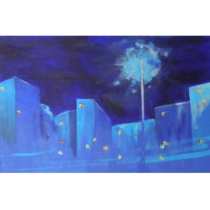 Adam Indelak, Blaue Nacht, 2018